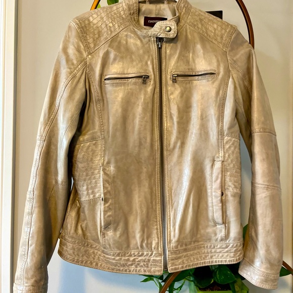 Light Grey Danier Leather Jacket - Picture 1 of 3